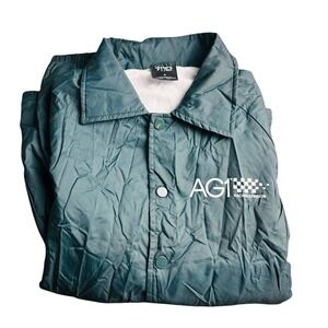 Shaka Wear AG1 Racing Division Coaches Jacket Men S‎ Green Lined Nylon Checkered